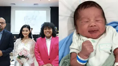 Tak hanya potret, nama lengkap anak dari Marshel Widianto juga ditulis dengan jelas hingga netizen dibuat kaget.