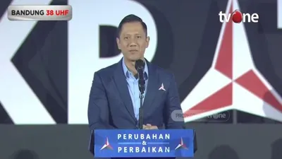 Potret AHY ketika Memberikan Pidato
