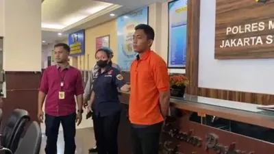 Tampang pengendara Rubicorn yang mengeroyok pelajar anak pengurus GP Ansor, Mario Dandy Satrio di Polres Metro Jaksel.