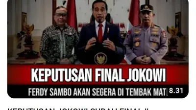 Viral Video Keputusan Final Jokowi, Ferdy Sambo Akan Segera Ditembak Mati, Benarkah?