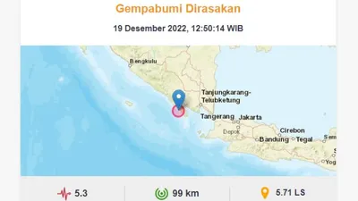 BREAKING NEWS: Gempa Magnitudo 5.3 Guncang Tanggamus Lampung, Tidak Berpotensi Tsunami