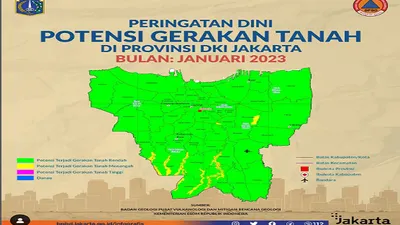 Waspada! Ada Potensi Pergerakan Tanah di 15 Titik Wilayah DKI Jakarta, BPBD Keluarkan Peringatan Dini
