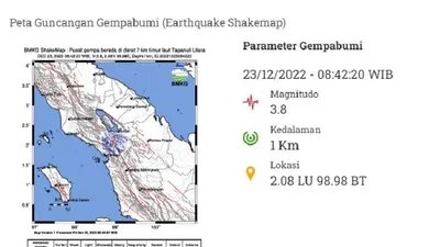 Daryono BMKG: Gempa Tapanuli Utara Sumut Skala Magnitudo 3,8 Akibat Aktivitas Sesar Besar Sumatra