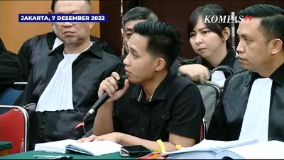 Potret Eliezer di Pengadilan Negeri Jakarta Selatan (Youtube Kompas TV)