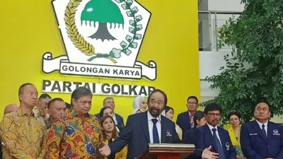 Jelang Pemilu 2024 NasDem Berkunjung ke Markas Golkar, Surya Paloh: Pertemuan Prioritas dan Bentuk Romantisme