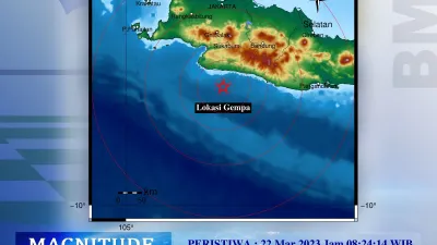Gempa bumi tektonik terjadi di Kabupaten Sukabumi, Jawa Barat (22/03/2023)