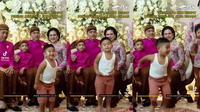 Panembahan Al Nahyan Nasution hanya mengenakan kaus dalam model kutang saat acara siraman Kaesang Pangarep.