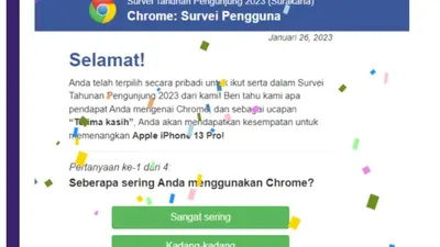 Heboh! Survei Pengguna Chrome Berhadiah Apple iPhone 13 Pro, Benarkah?