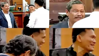 Momen Sumringah Tim Penasehat Hukum Ricky Rizal usai sidang tuntutan kliennya