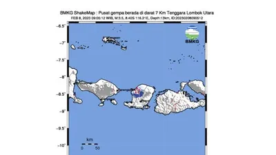 Lombok Utara, NTB Diguncang Gempa 3.5 M dengan Skala II-III MMI