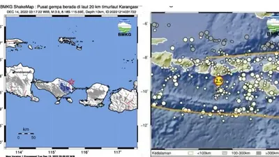 63 Gempa Susulan Karangasem Bali, Diikuti 8 Gempa Di Wilayah Lainnya Yang Terbesar 4,8 SR