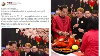 Beredar Foto Jokowi dengan Hidangan Babi Panggang Saat Pesta Imlek, Benarkah Fakta?