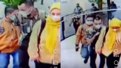Aksi pencopetan di Jembatan Phinisi (Halte Busway-Karet Sudirman), Jakarta Selatan terekam kamera CCTV.