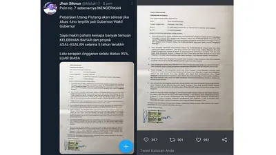Geger Surat Utang Anies &ndash; Sandi Beredar di Media Sosial, Netizen Soroti Poin 7: Bakal Jadi Dendam Seumur Hidup Sandi!