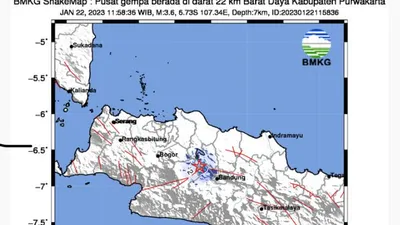 Info Terbaru! Gempa Magnitudo 3,6 Guncang Purwakarta Jawa Barat