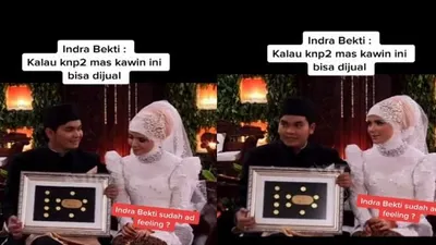 Indra Bekti perlihatkan mas kawinnya ketika menikah
