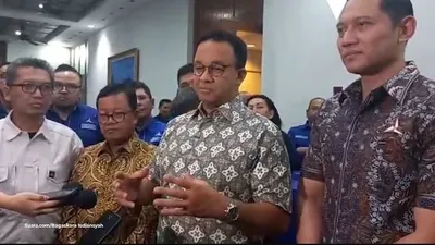 Anies Baswedan bersama tim kecil dari NasDem dan PKS mengunjungi kantor DPP Partai Demokrat, Kamis, 2 Februari 2023.