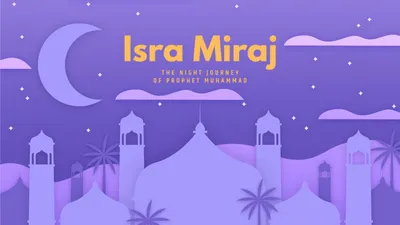 Ilustrasi kata ucapan Isra Miraj untuk media sosial.