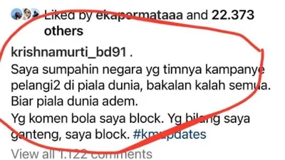 Krishna Murti Tolak Kampanye LGBT di Piala Dunia: Saya Sumpahin Tim yang Kampanye Kalah Semua