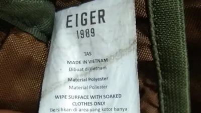 Viral produk Eiger made in China dan Vietnam