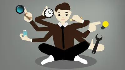 Ilustrasi tanda yang menunjukkan seseorang memiliki kemampuan multitasking yang luar biasa.
