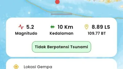  barat daya Kulon Progo, DI Yogyakarta, pada kedalaman 10 km.