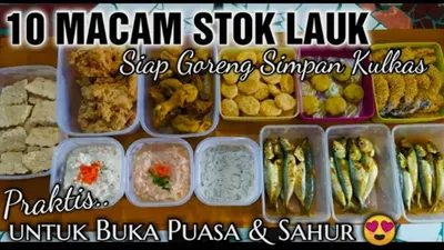 Ilustrasi lauk siap goreng untuk menu buka puasa dan sahur