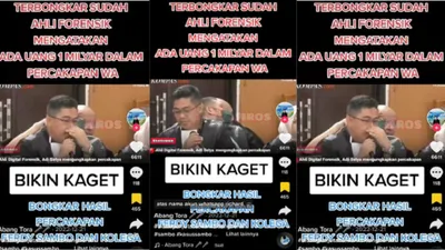 CEK FAKTA: Ahli Digital Forensik Bongkar Ada Uang Rp1 M dalam Percakapan WA Ferdy Sambo dan Eliezer, Benarkah?
