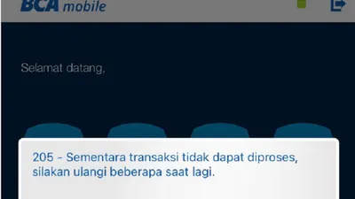 Mobile Banking BCA eror 205