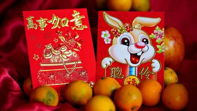 Ilustrasi ucapan Imlek 2023 bahasa Mandarin.