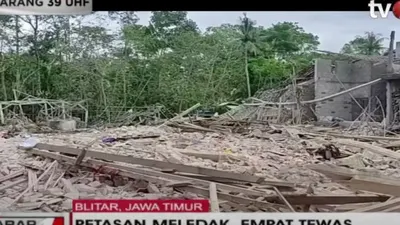 Ledakan akibat dari pabrik mercon di Dusun Sadeng, Desa Karangbendo, Kecamatan Ponggok, Kabupaten Blitar, jawa Timur berhasil diidentifikasi.
