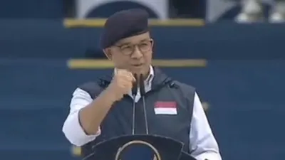 Anies Baswedan dalam Apel Siaga Perubahan Partai NasDem di Stadion Gelora Bung Karno 