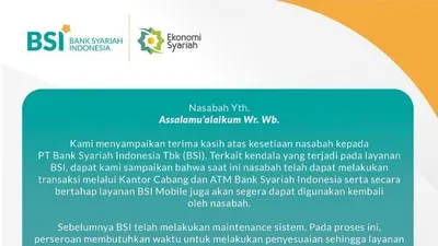 Layanan BSI Akhirnya Normal Kembali