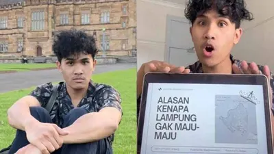 Sosok Tiktokers Bima Yudho yang melemparkan kritik pada pemerintah Provinsi Lampung lewat konten video di TikTok.