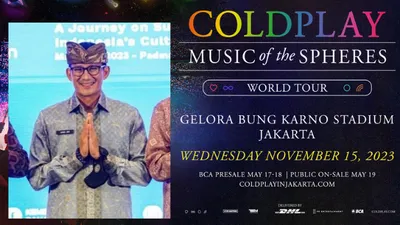 Menparekraf Sandiaga Uno juga menyebut dirinya akan ikut war tiket Coldplay pad 17 Mei 2023 besok