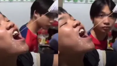 Viral minum susu bantal dijahilin teman