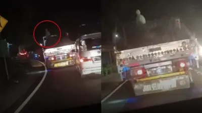 Sampai Istighfar! Viral Driver Dikagetkan dengan Penampakan Putih di Atas Truk, Netizen: Pocong Mudik!