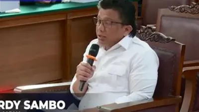 Ferdy Sambo saat sidang vonis hukuman mati yang dijatuhkan hakim kepada dirinya.(Tangkap Layar YouTube KOMPASTV)