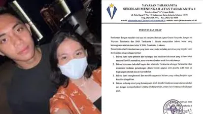 Kolase Potret Mario dan Agnes serta Pernyataan Sekolah SMA Tarakanita 1