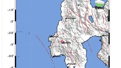 Gempa Bumi 2.7 Magnitudo Guncang Kabupaten Mamasa, Titik Lokasi Berada di Darat  