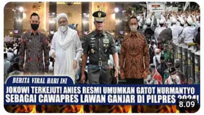 Muncul sebuah video yang mengklaim bahwa Anies Baswedan telah resmi umumkan Gatot Nurmantyo sebagai cawapres pada Pilpres 2024.