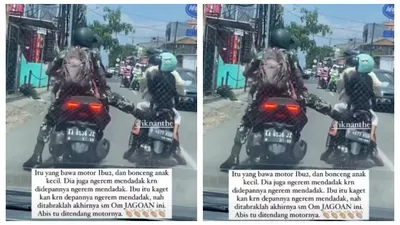Viral tentara tendang ibu-ibu naik motor