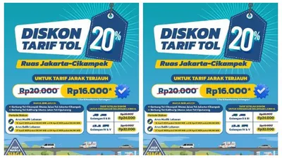 Tarif Tol Ruas Jakarta-Cikampek Diskon 20 Persen