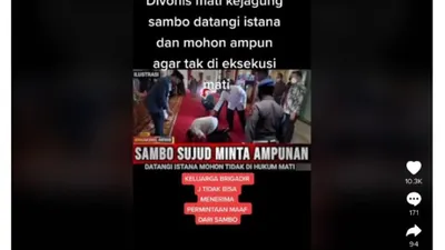 Potret eorang pria yang diduga Ferdy Sambo sujud dihadapkan Jokowi di Istana Negara.(Tangkap Layar TikTok @jummer_888)