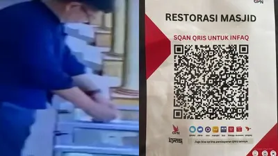 Pelaku pemasangan kode QRIS palsu