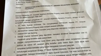 Nasabah BSI Rochmat Purwanto membuat laporan kehilangan dan mengeluhkan kejadian ke @bankbsi_id cabang Solo
