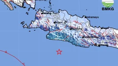 Gempa bumi mengguncang wilayah Sukabumi, Jawa Barat siang ini, Selasa, 6 Juni 2023.
