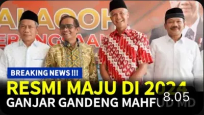 Gambar thumbnail youtube yang menyebutkan Ganjar maju capres bersama Mahfud MD 