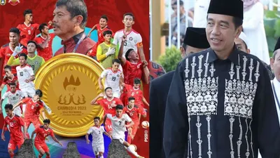 Presiden Jokowi dan Timnas U-22 