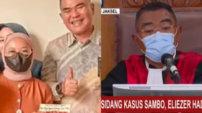 Heboh Emak-Emak Rayakan HUT Wahyu Iman Santoso, Netizen Salfok dengan Penampilan Pak Hakim, Ada yang Beda! Apa